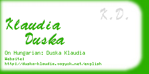 klaudia duska business card